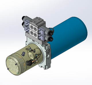 24v DC 7L/min 10-200bar 2.8L ROUND tank / horizontal mount / 2 x valve