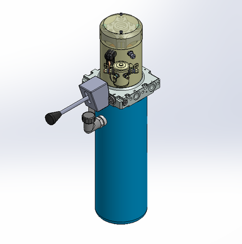 24v DC 7L/min 10-200bar 4.2L ROUND tank / vertical mount / manual valve