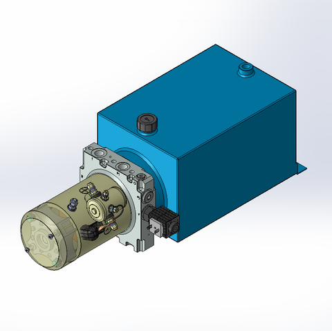 24v DC 7L/min 10-200bar 10.0L SQUARE tank / horizontal mount / lowering solenoid valve