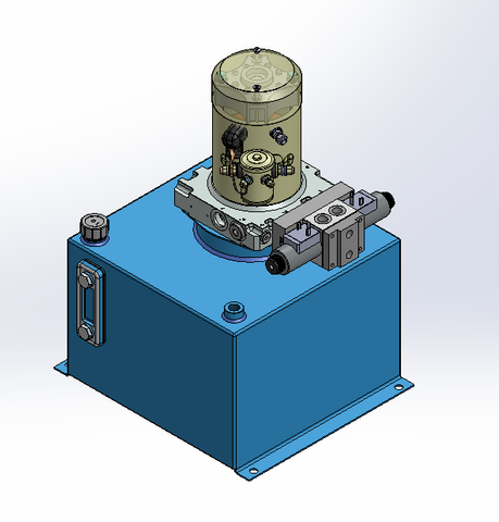 24v DC 7L/min 10-200bar 18.0L SQUARE tank / vertical mount / 1 x valve