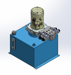 24v DC 7L/min 10-200bar 18.0L SQUARE tank / vertical mount / 2 x valve