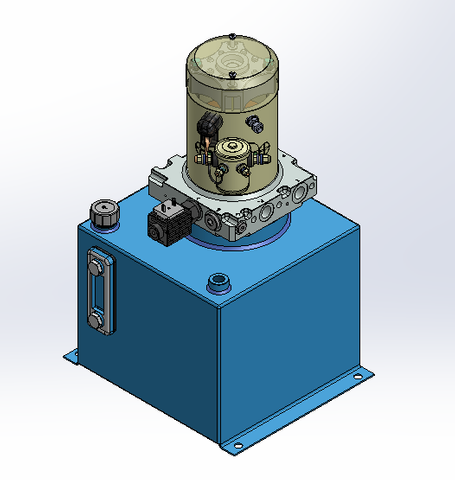 24v DC 7L/min 10-200bar 12.0L SQUARE tank / vertical mount / lowering solenoid valve