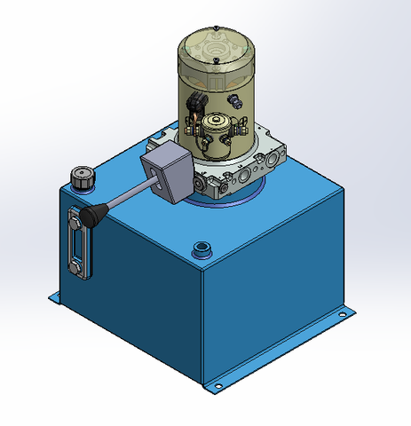 24v DC 7L/min 10-200bar 18.0L SQUARE tank / vertical mount / manual valve