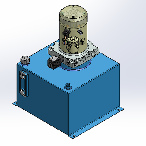 24v DC 7L/min 10-200bar 18.0L SQUARE tank / vertical mount / lowering solenoid valve