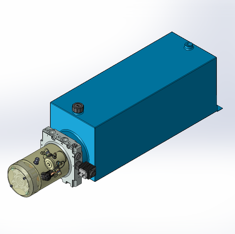 24v DC 7L/min 10-200bar 20.0L SQUARE tank / horizontal mount / lowering solenoid valve