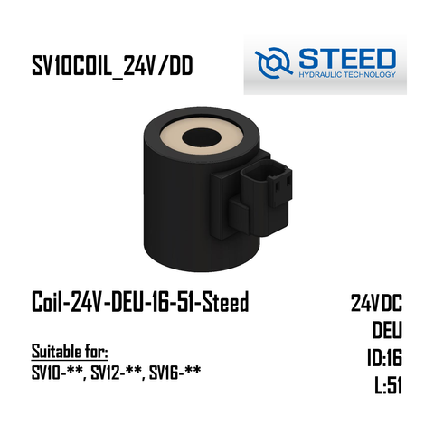 Coil-24V-DEU-16-51-Steed (SV10-**, SV12-**, SV16-**)