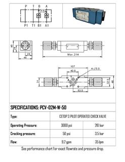 VALVE CETOP 3 DUAL PILOT CHECK 0.35MPA