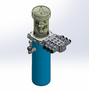 24v DC FAN ASSISTED 7L/min 10-200bar 4.2L ROUND tank / vertical mount / 3 x valve
