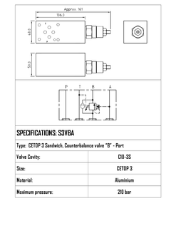 SANDWICH CETOP 3 W/ C10-4 CAVITY IN B