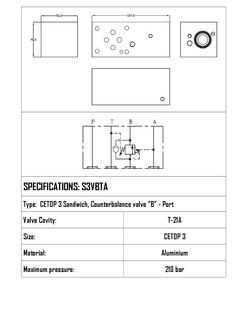 SANDWICH CETOP 3 W/ T-21A CAVITY IN B