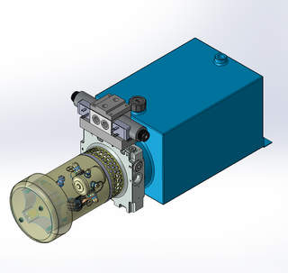 24v DC FAN ASSISTED 7L/min 10-200bar 10.0L SQUARE tank / horizontal mount / 1 x valve