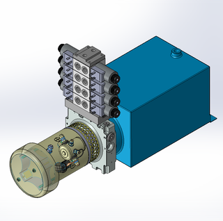 24v DC FAN ASSISTED 7L/min 10-200bar 10.0L SQUARE tank / horizontal mount / 4 x valve