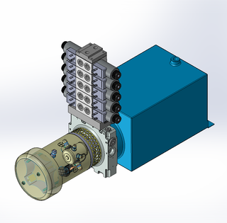 24v DC FAN ASSISTED 7L/min 10-200bar 10.0L SQUARE tank / horizontal mount / 5 x valve