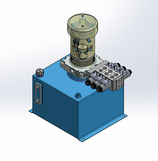 24v DC FAN ASSISTED 7L/min 10-200bar 18.0L SQUARE tank / vertical mount / 3 x valve