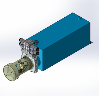 24v DC FAN ASSISTED 7L/min 10-200bar 20.0L SQUARE tank / horizontal mount / 2 x valve