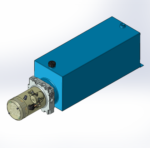 24v DC 7L/min 10-200bar 20.0L SQUARE tank / horizontal mount / no valve