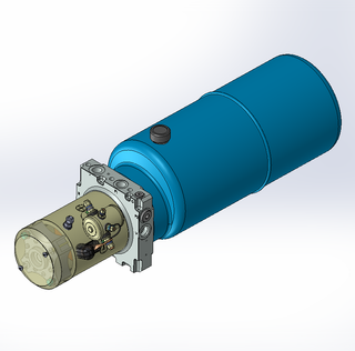 24v DC 7L/min 10-200bar 9.0L ROUND tank / horizontal mount