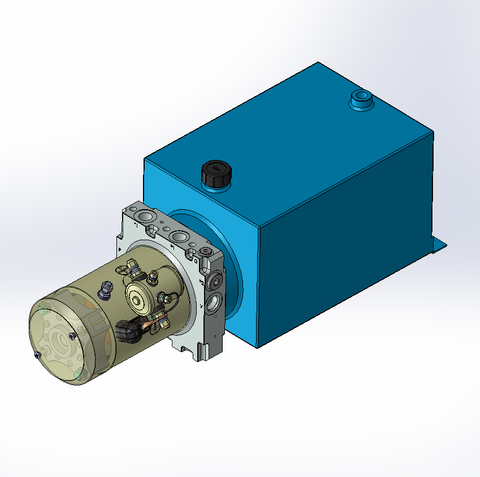 24v DC 7L/min 10-200bar 10.0L SQUARE tank / horizontal mount