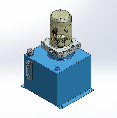 24v DC 7L/min 10-200bar 12.0L SQUARE tank / vertical mount