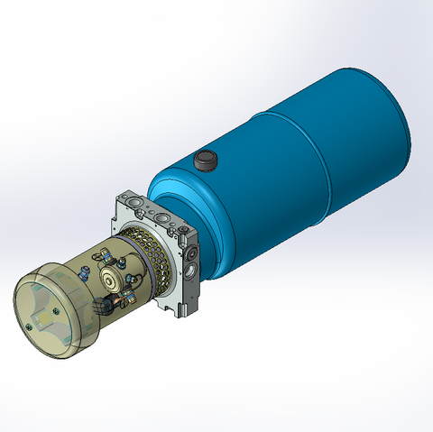 24v DC FAN ASSISTED 7L/min 10-200bar 9.0L ROUND tank / horizontal mount