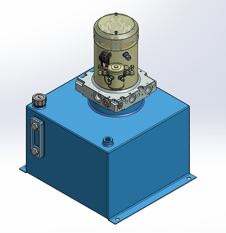 24v DC 7L/min 10-200bar 18.0L SQUARE tank / vertical mount