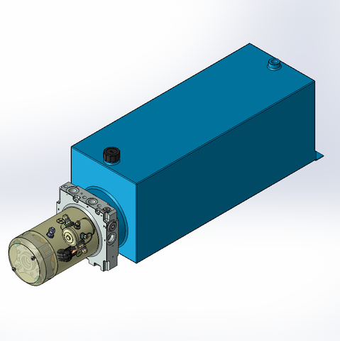 24v DC 7L/min 10-200bar 20.0L SQUARE tank / horizontal mount