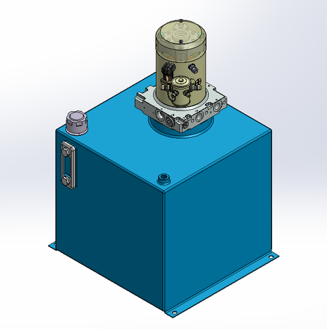 24v DC 7L/min 10-200bar 36.0L SQUARE tank / vertical mount