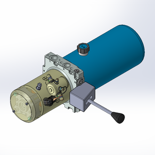 24v DC 7L/min 10-200bar 2.8L ROUND tank / horizontal mount / manual valve