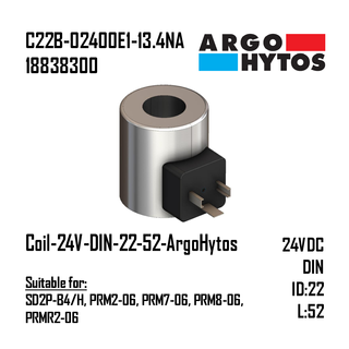 Coil-24V-DIN-22-52-ArgoHytos (SD2P-B4/H, PRM2-06, PRM7-06, PRM8-06, PRMR2-06)