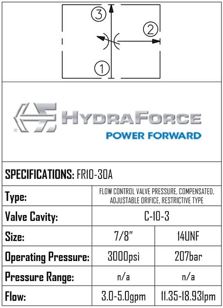 FR10-30A-0-N-4 • FLOW REGULATOR • BYPASS TYPE • PRESSURE COMPENSATED ...