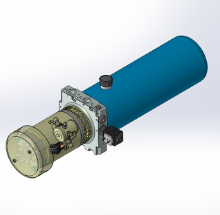 12v DC FAN ASSISTED 7L/min 10-170bar 4.2L ROUND tank / horizontal mount / lowering solenoid valve