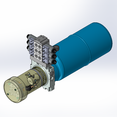 12v DC FAN ASSISTED 7L/min 10-170bar 9.0L ROUND tank / horizontal mount / 3 x valve