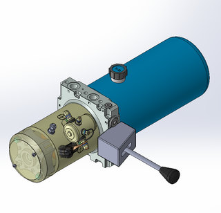 24v DC 7L/min 10-200bar 4.2L ROUND tank / horizontal mount / manual valve