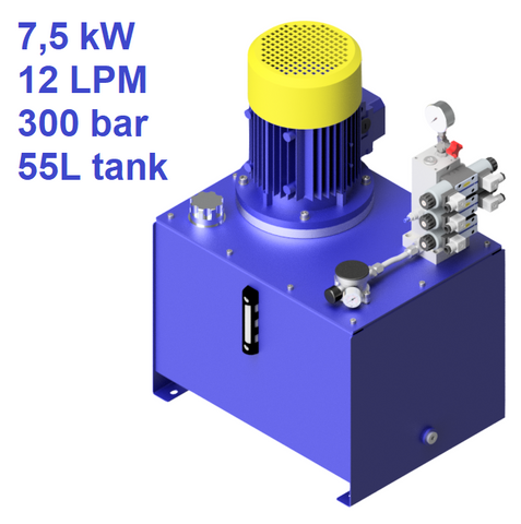 415V 7,5 kW  FLOW 12,0 LPM; PRESSURE 260 BAR; STEEL TANK 55LTR