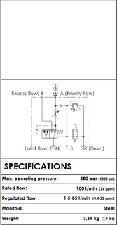 MF000054 MFPT-100-MHAR-84-G12-V350 PRESSURE COMPENSATED PRIORITY FLOW REGULATOR