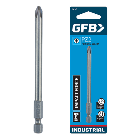 GFB Power Impact Bit Pozidriv PZ2 x 100mm