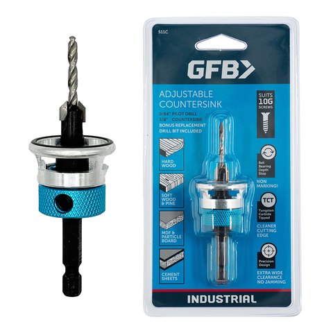 GFB Countersink Decking Bit 9/64" W/ Adjust. Depth Stop Suits 10G Screws