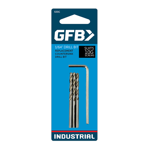 GFB Countersink Drill Spares 9/64" + Allen Key (Card/3)