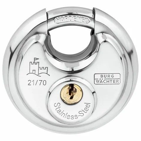 BURG 'Circle' Stainless Body 70mm PADLOCK (KD)