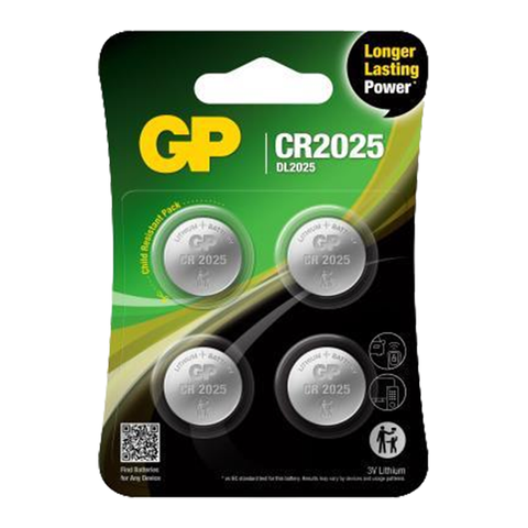 GP 3V2025  Lithium (LiMnO2) Coin Cell Battery* Card of 4*