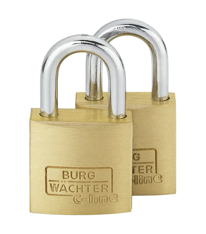 BURG 'C-Line' 20mm PADLOCK * 2-PACK - CARDED (KA) (Run Out Stock)