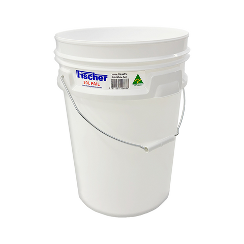 Fischer Pail 20L, White with Steel Handle