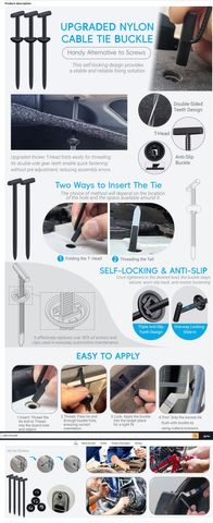 Raptor T Bar Universal Self Locking Button Cable Tie (Pk/100)