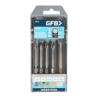 GFB Glass & Tile Drill 5pc Set (5,6,6.5,8,10mm)