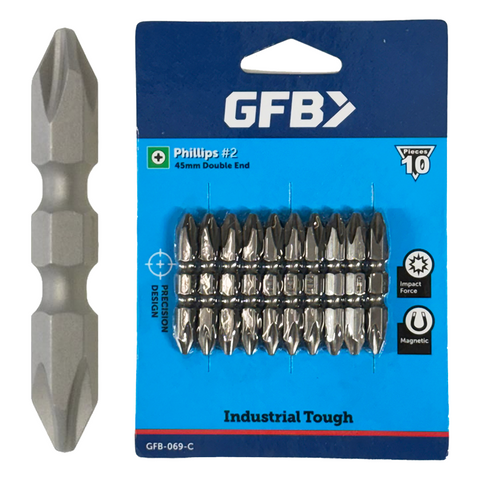 GFB Dual End Power Impact Bit Phillips PH2 x45mm  (Card/10)