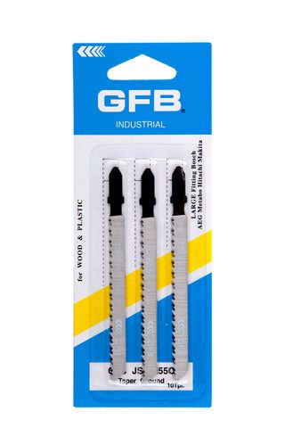 GFB Jigsaw Blade T-Shank 74mm x 10TPI Taper Ground - Wood (Card/3)