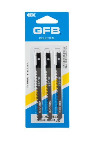 GFB Jigsaw Blade U-Shank 75mm x 6TPI Taper Ground - Wood (Card/3)