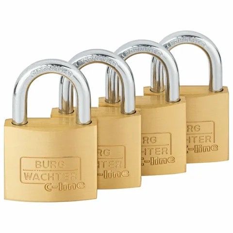 BURG 'C-Line' 40mm PADLOCK * 4-PACK - CARDED (KA)
