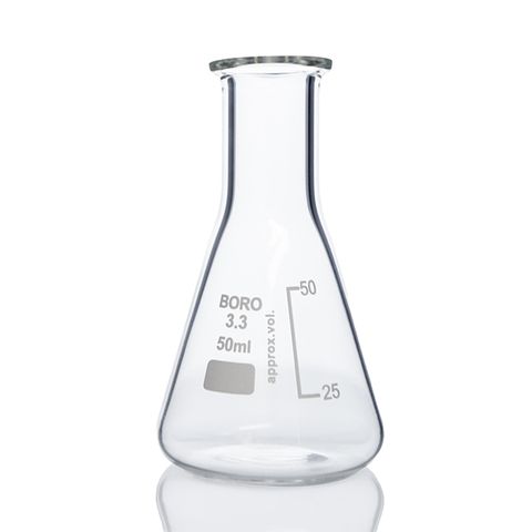 Flask Erlenmeyer Boro N/N 50mL LabCo - Narrow Neck - Neck ID: 16mm