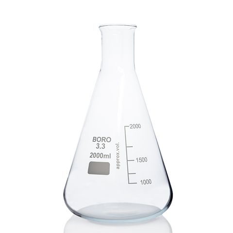 Flask Erlenmeyer Boro N/N 2,000mL LabCo - Narrow Neck - Neck ID: 47mm